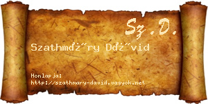 Szathmáry Dávid névjegykártya
